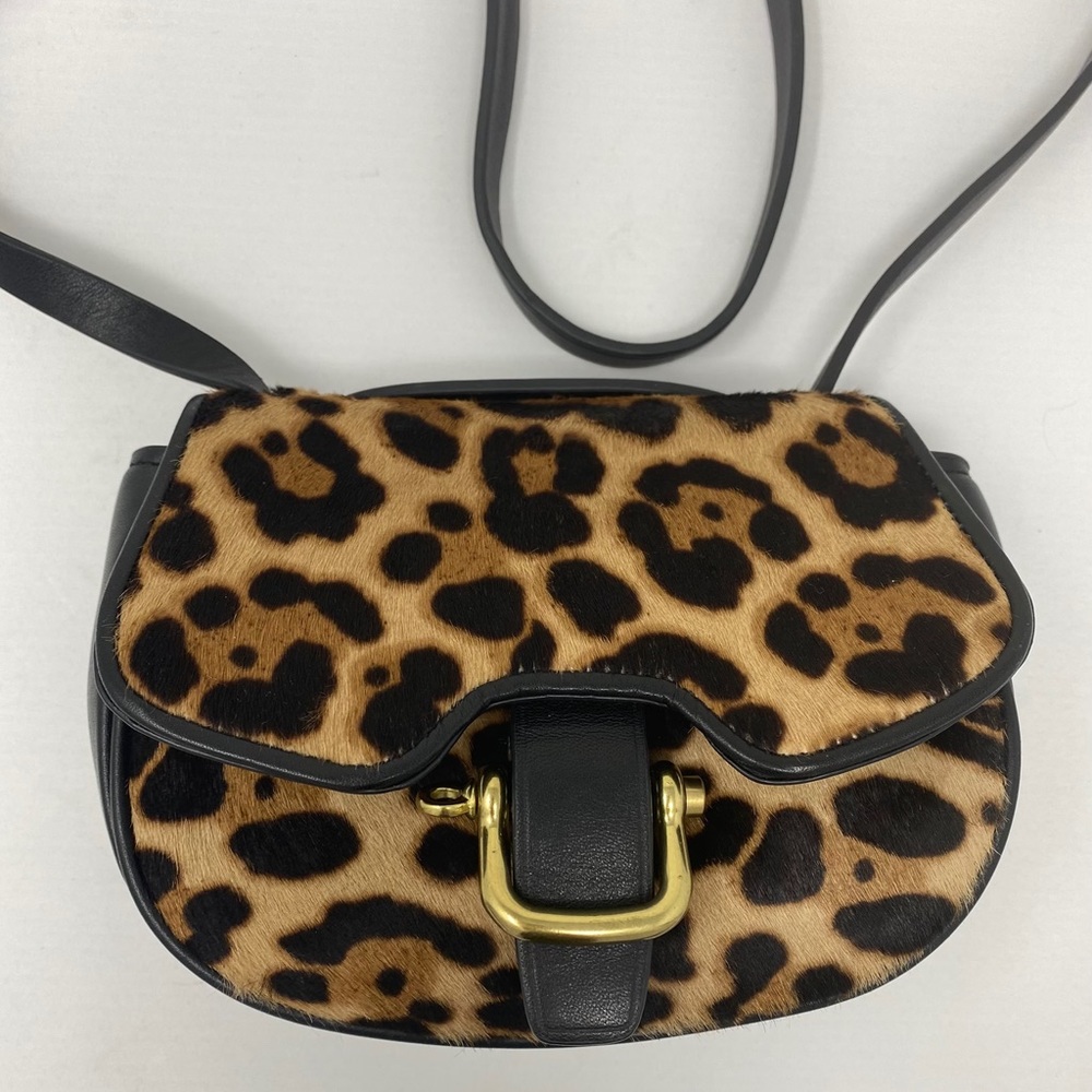 J Crew Mini Rider Bag Leopard Print Calf Hair